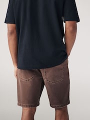 Rust Brown Garment Dye Denim Shorts - Image 4 of 9