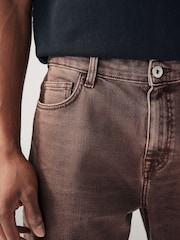 Rust Brown Garment Dye Denim Shorts - Image 5 of 9