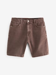 Rust Brown Garment Dye Denim Shorts - Image 6 of 9