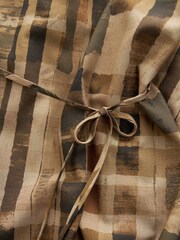 Chocolate Brown/Black Check Strappy Maxi Summer Dress - Image 6 of 6
