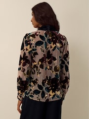 Monsoon Brown Ayla Floral Devoré Blouse - Image 3 of 5