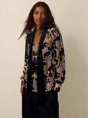 Monsoon Brown Ayla Floral Devoré Blouse - Image 4 of 5
