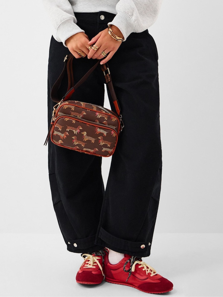 Accessorize Brown Sausage Dog Cross-Body Bag - Image 1 of 3 Accessorize Brown Sausage Dog Cross-Body Bag - Image 1 of 3