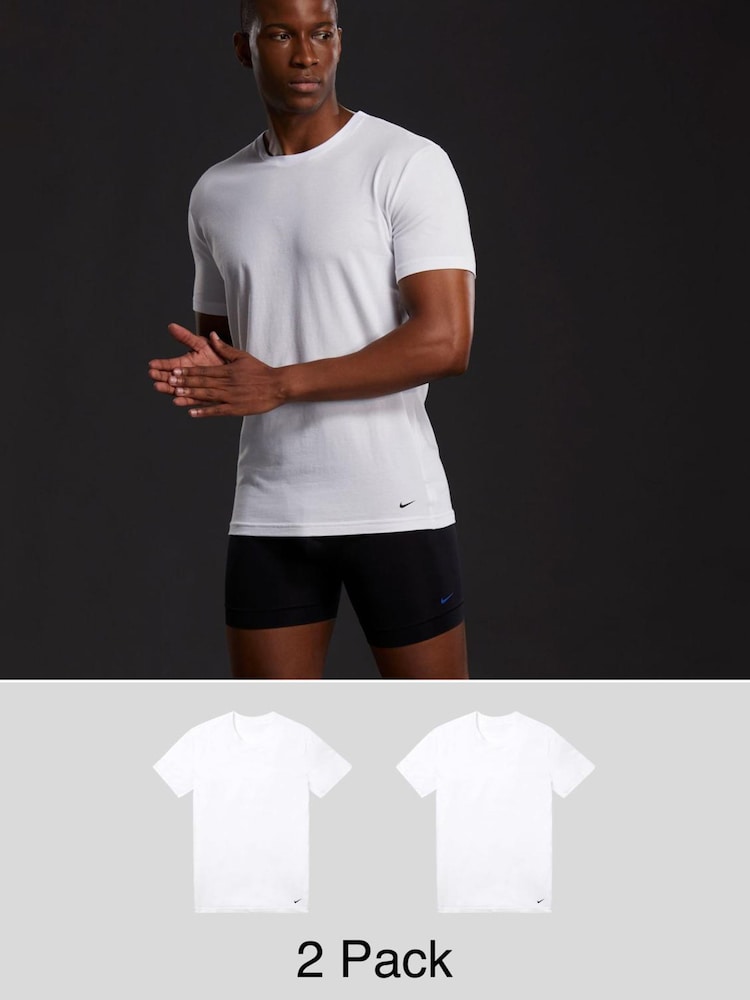 Nike White Everyday Cotton Stretch T-Shirts 2 Pack - Image 1 of 2