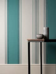 Crown Teal Blue Synergy Stripe Wallpaper - Image 1 of 3