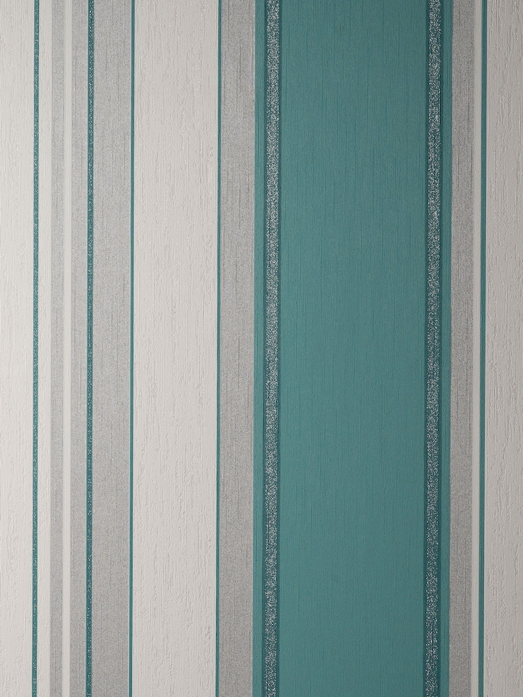 Crown Teal Blue Synergy Stripe Wallpaper - Image 3 of 3 Crown Teal Blue Synergy Stripe Wallpaper - Image 3 of 3