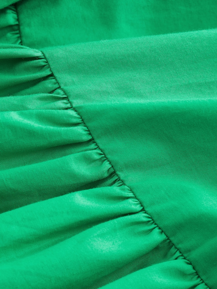 Bright Green Bandeau 100% Cotton Midi Dress - Image 6 of 6 Bright Green Bandeau 100% Cotton Midi Dress - Image 6 of 6