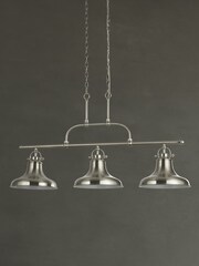 Searchlight Satin Silver Helix 3 Light Industrial Bar Ceiling Light Pendant - Image 2 of 3