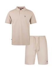 Luke 1977 Cream New Mead Polo Shirt and Shorts Set - Image 4 of 7