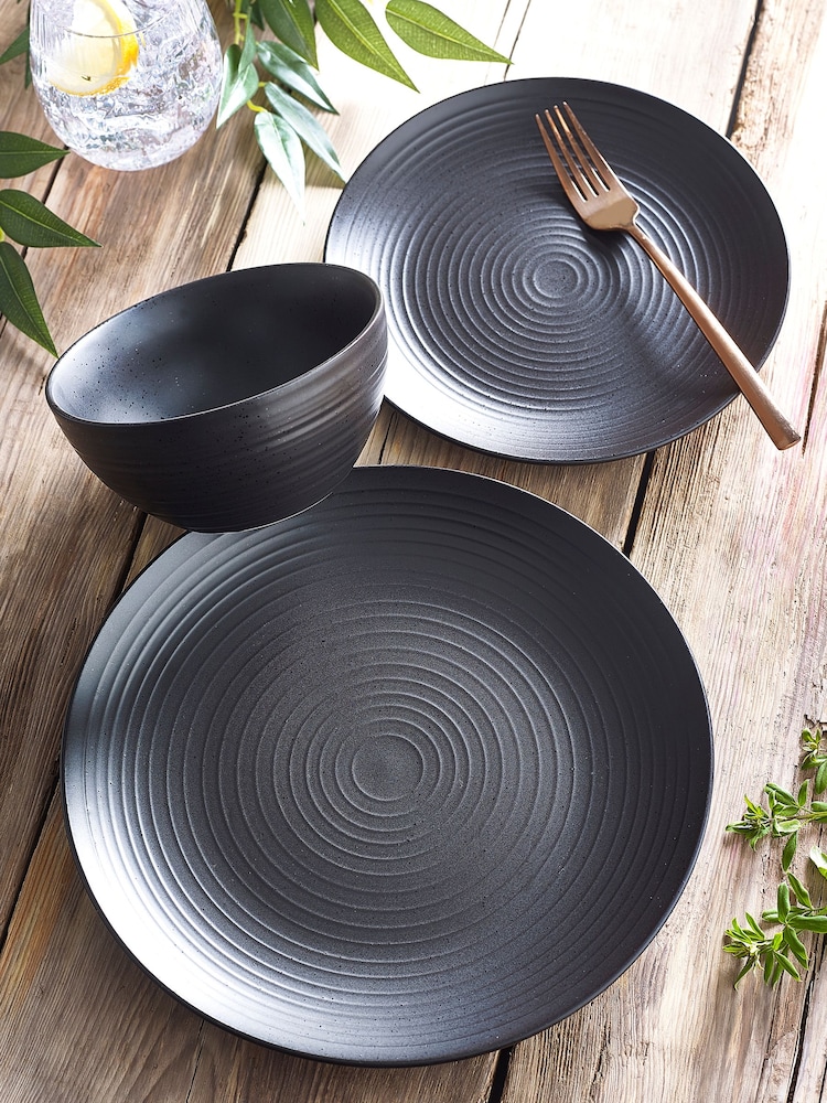 Black Bronx 12 Piece Dinner Set - Image 2 of 4