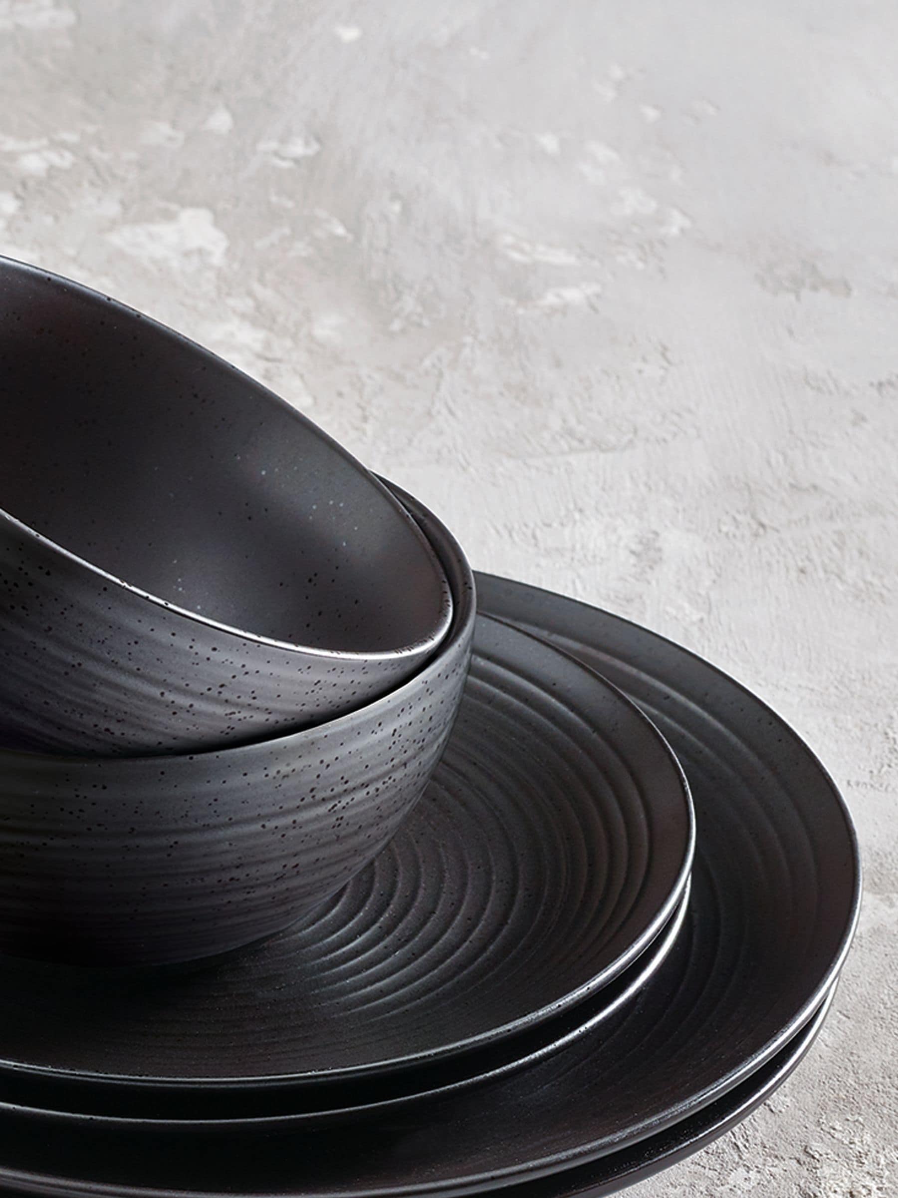 Buy Black Bronx 12 Piece Dinner Set from Next USA
