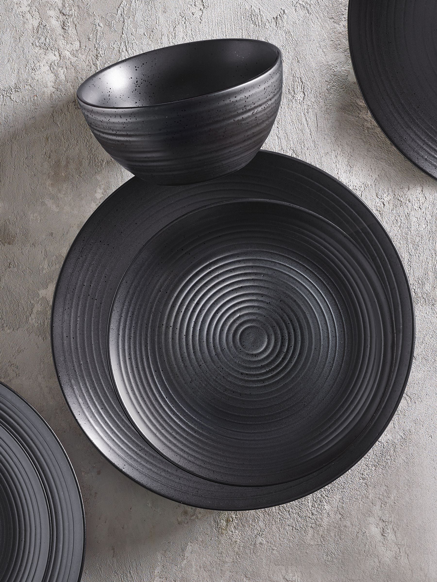 Buy Black Bronx 12 Piece Dinner Set from Next USA