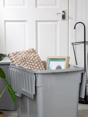 Wham Set of 2 Grey 80L Upcycle Plastic Croc Boxes And Lid - Image 1 of 4