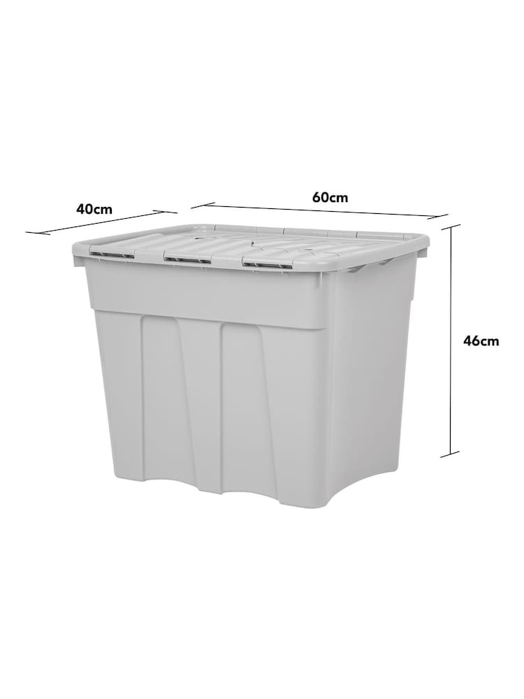 Wham Set of 2 Grey 80L Upcycle Plastic Croc Boxes And Lid - Image 4 of 4