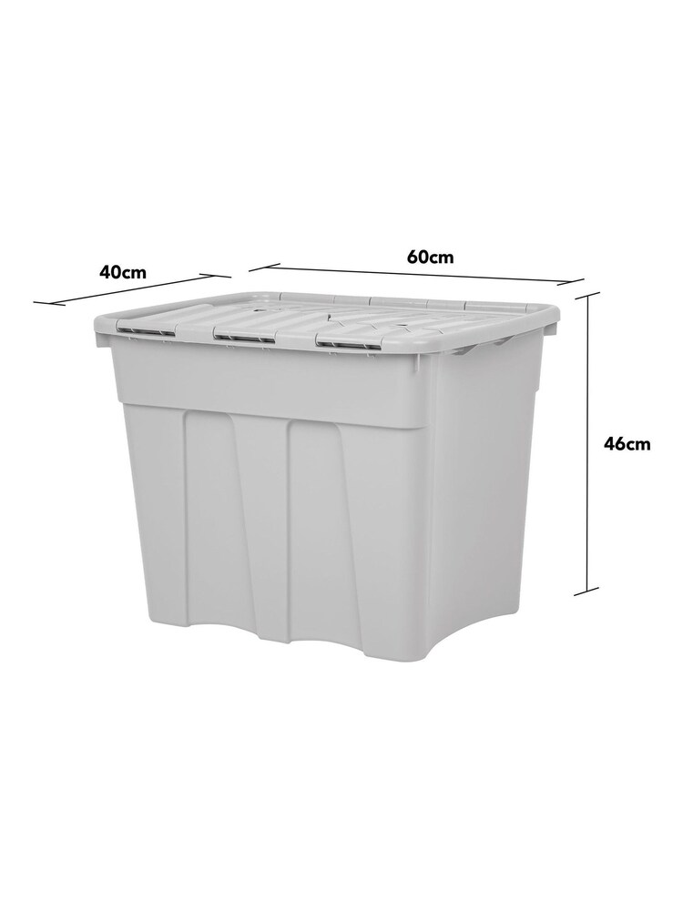 Wham Set of 2 Grey 80L Upcycle Plastic Croc Boxes And Lid - Image 4 of 4 Wham Set of 2 Grey 80L Upcycle Plastic Croc Boxes And Lid - Image 4 of 4