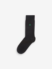 Multi Logo 5 Pack Embroidered Lasting Fresh Black Socks - Image 3 of 7