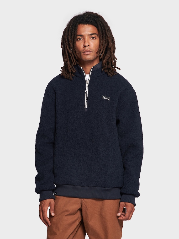 Penfield Blue Mens Quarter Zip funnel Neck Fleece Sweatshirt - Image 1 of 10