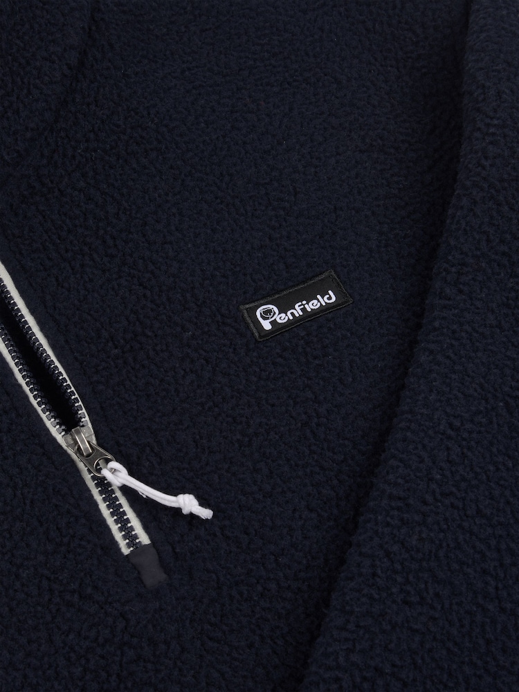 Penfield Blue Mens Quarter Zip funnel Neck Fleece Sweatshirt - Image 10 of 10