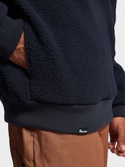 Penfield Blue Mens Quarter Zip funnel Neck Fleece Sweatshirt - Image 5 of 10