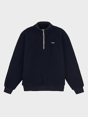 Penfield Blue Mens Quarter Zip funnel Neck Fleece Sweatshirt - Image 7 of 10
