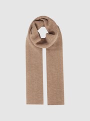 Reiss Camel Chesterfield Ribbed Merino Scarf - Image 3 of 4