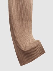 Reiss Camel Chesterfield Ribbed Merino Scarf - Image 4 of 4