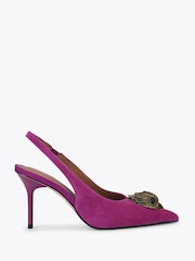 Kurt Geiger London Pink Large Eagle Sling Suede Heeled Shoes - Image 1 of 4