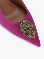 Kurt Geiger London Pink Large Eagle Sling Suede Heeled Shoes - Image 4 of 4