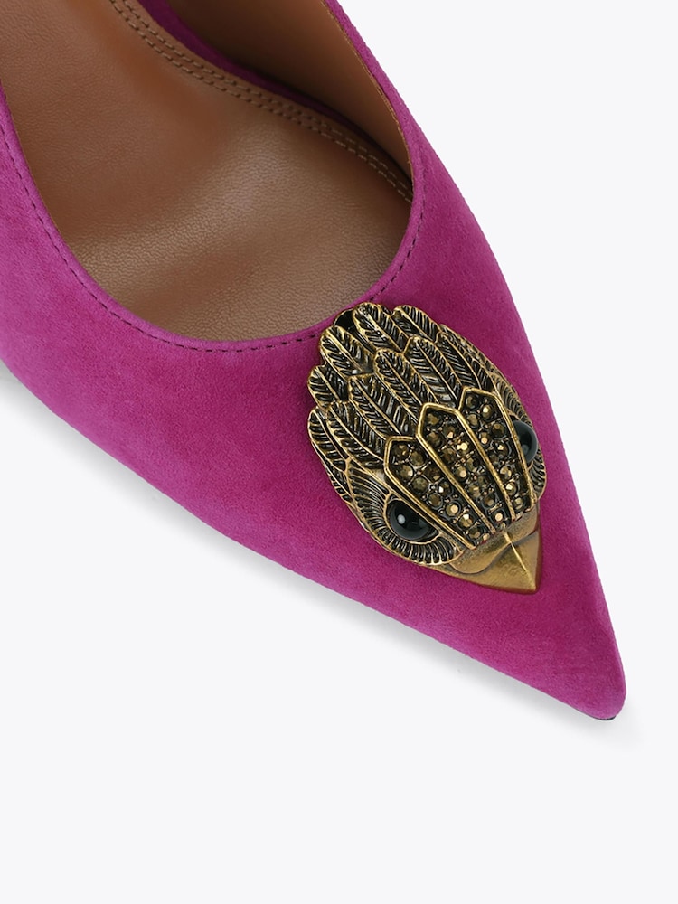 Kurt Geiger London Pink Large Eagle Sling Suede Heeled Shoes - Image 4 of 4 Kurt Geiger London Pink Large Eagle Sling Suede Heeled Shoes - Image 4 of 4
