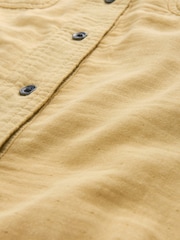 Ochre Yellow Long Sleeve Double Cloth 100% Cotton Shirt - Image 6 of 6