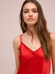 Red Satin Cami Top - Image 1 of 6