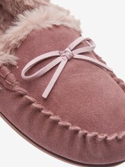 Mink Brown Suede Moccasin Slippers - Image 4 of 4