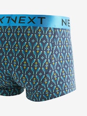 Navy Blue Bird Pattern Geo Hipsters Boxers 4 Pack - Image 6 of 7