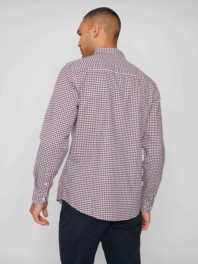 Threadbare Red 100% Cotton Long Sleeve Check Shirt - Image 2 of 4