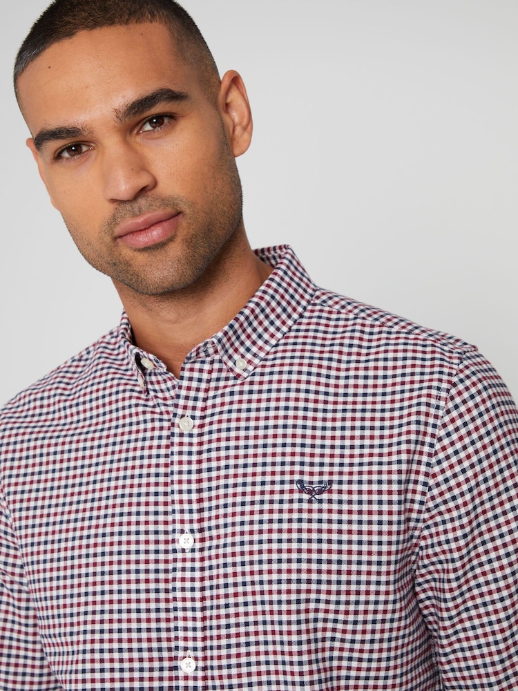 Threadbare Red 100% Cotton Long Sleeve Check Shirt - Image 4 of 4