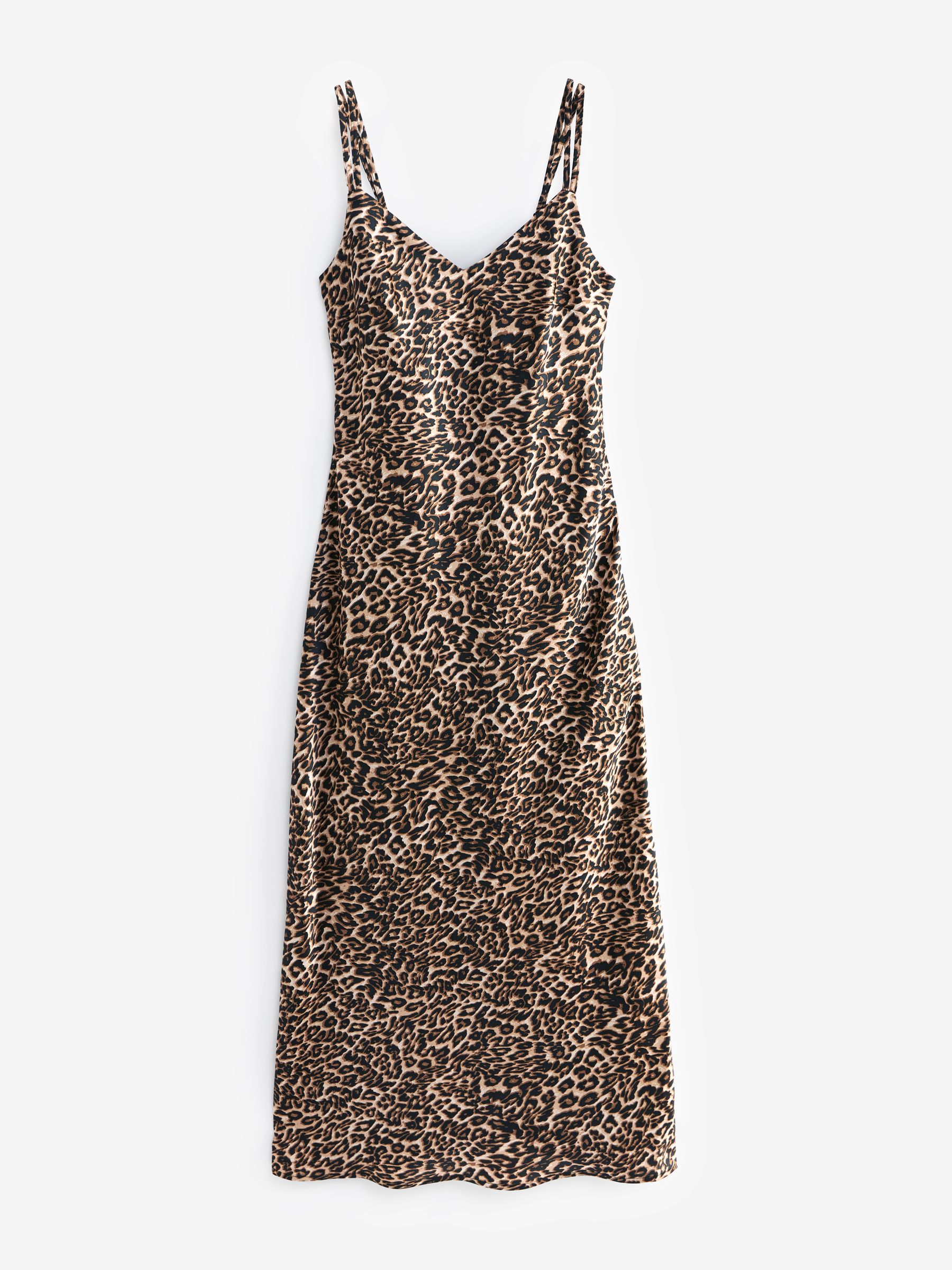 Buy Brown Leopard Print Satin Cami Midi Slip Dress from Next USA