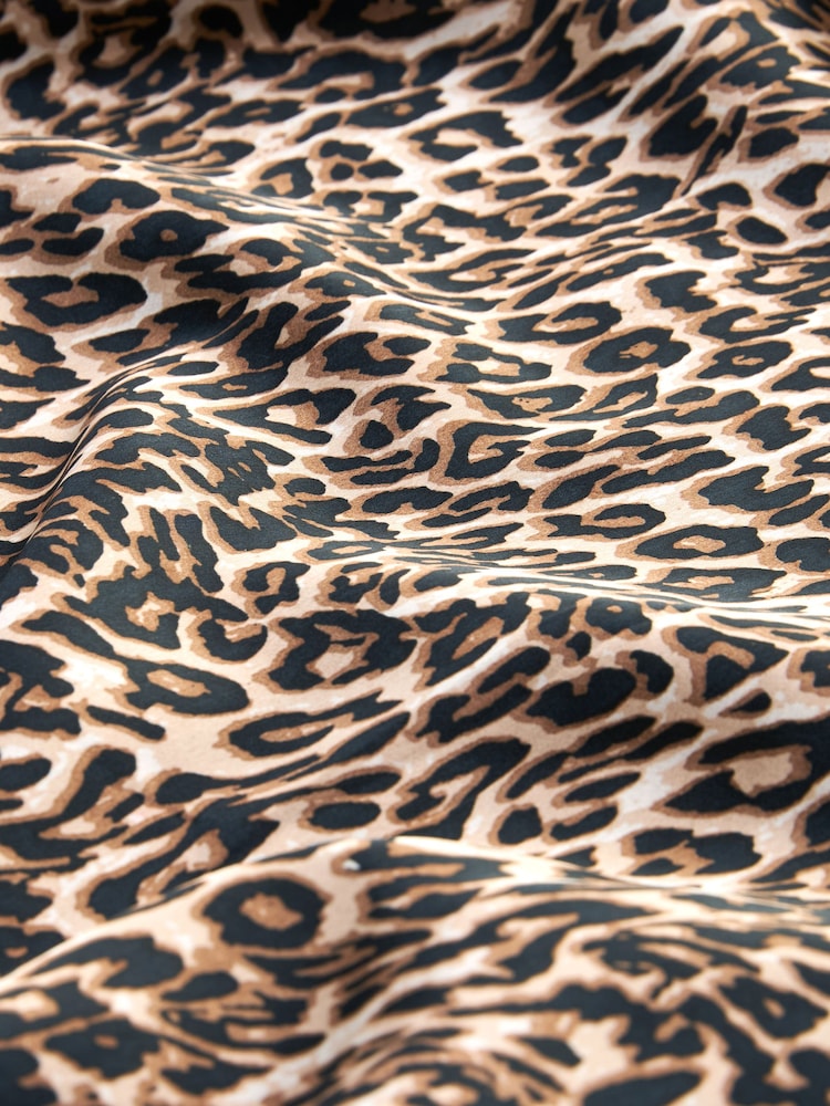 Brown Leopard Print Satin Cami Midi Slip Dress - Image 6 of 6