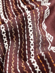Wine Embroidered Maxi Summer Dress With Linen - Image 6 of 6