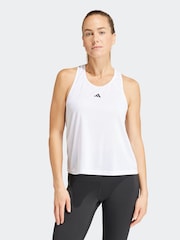adidas White Train Essentials Minimal Branding Racerback Tank Top - Image 1 of 6