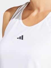 adidas White Train Essentials Minimal Branding Racerback Tank Top - Image 5 of 6