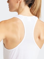 adidas White Train Essentials Minimal Branding Racerback Tank Top - Image 6 of 6