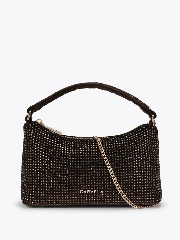 Carvela Brown Lazio Embellished Clutch Bag - Image 1 of 4