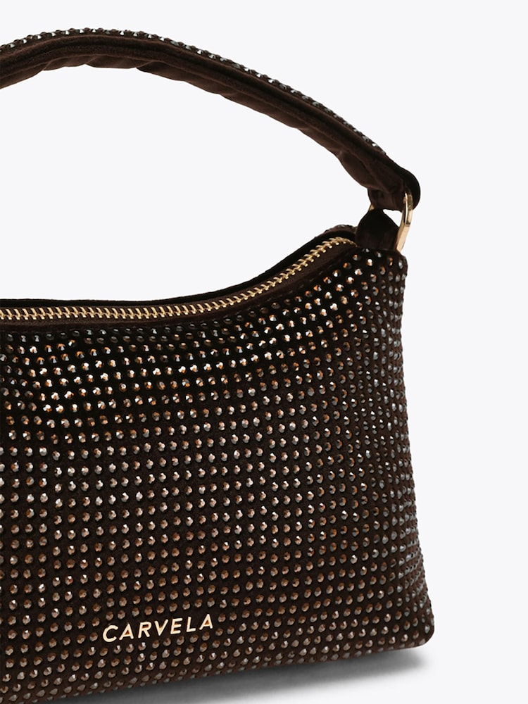 Carvela Brown Lazio Embellished Clutch Bag - Image 4 of 4