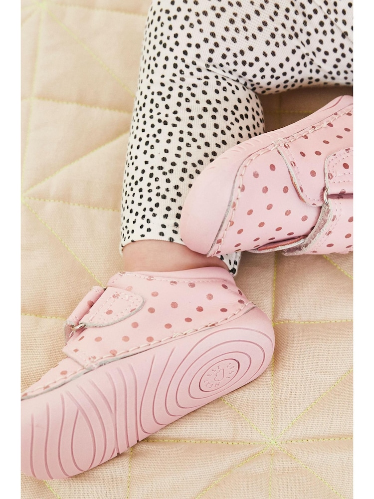 Pink Leather Standard Fit (F) Crawler Shoes - Image 2 of 8
