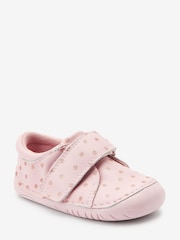 Pink Leather Standard Fit (F) Crawler Shoes - Image 5 of 8
