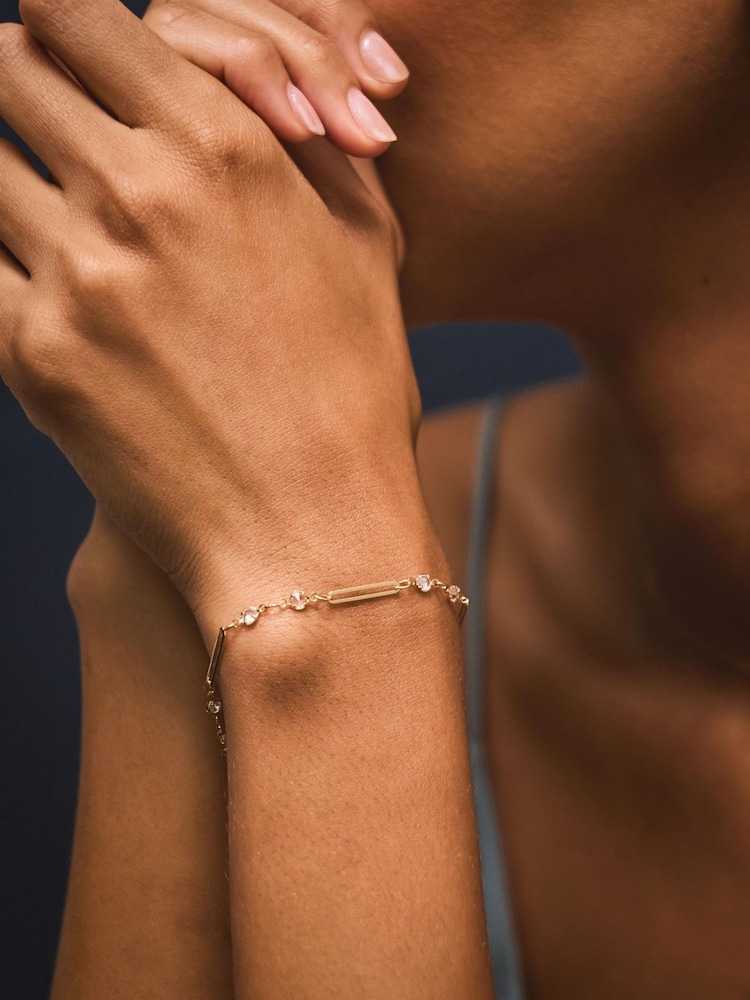 Accessorize 14karātu apzeltīta kubiskā cirkonija saspraudes aproce - Attēls 1 no 2