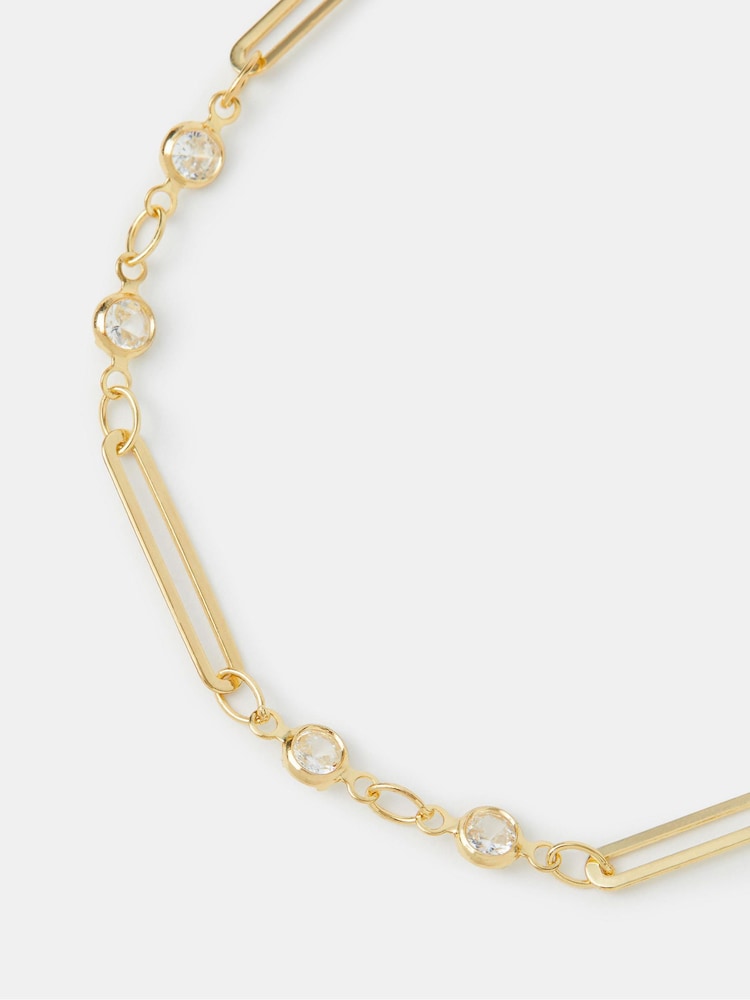 Accessorize 14karātu apzeltīta kubiskā cirkonija saspraudes aproce - Attēls 2 no 2