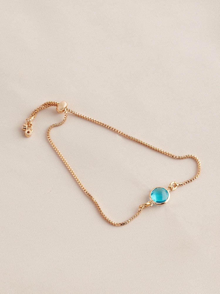Gold Tone Birthstone Pully Bracelet - Image 12 of 12