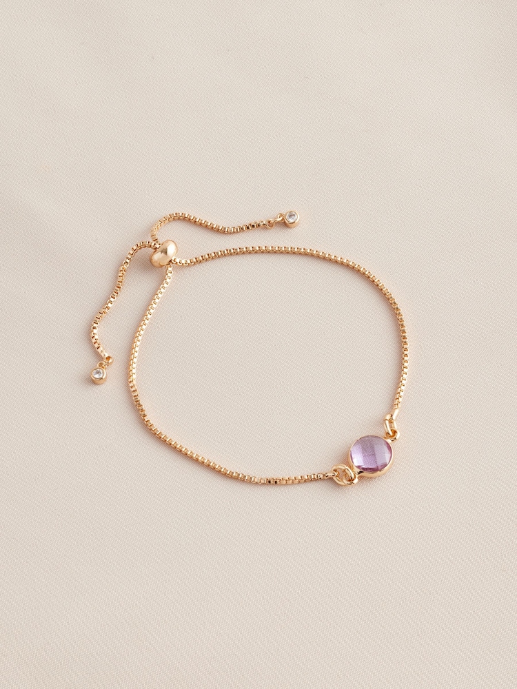Gold Tone Birthstone Pully Bracelet - Image 14 of 14 Gold Tone Birthstone Pully Bracelet - Image 14 of 14