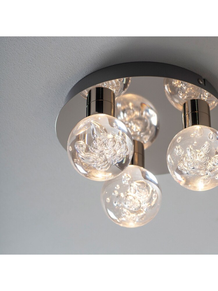 Gallery Home Silver Annika Flush Ceiling Light - Image 1 of 6 Gallery Home Silver Annika Flush Ceiling Light - Image 1 of 6